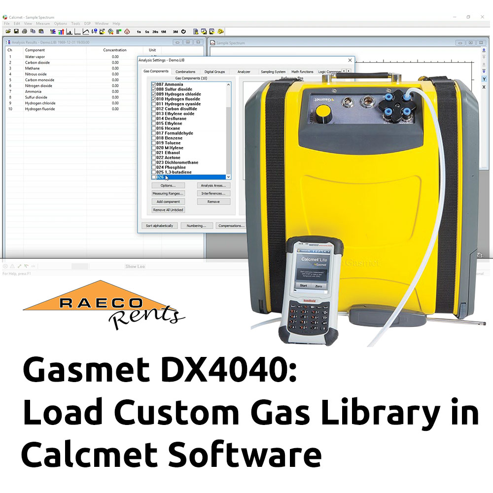 Demonstration: Load Custom Gas Library for Gasmet DX4040 Using Calcmet Software